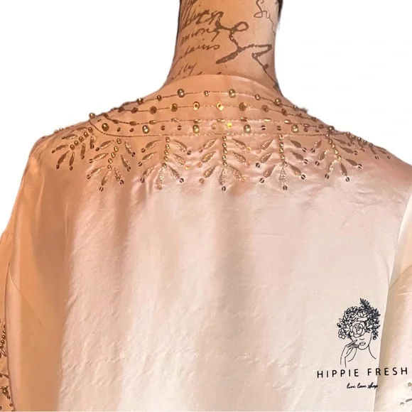 Linea by Louis Dell'Olia 100% Silk Beaded, Sequins& Embroidered Jacket. Size XL - Picture 5 of 7